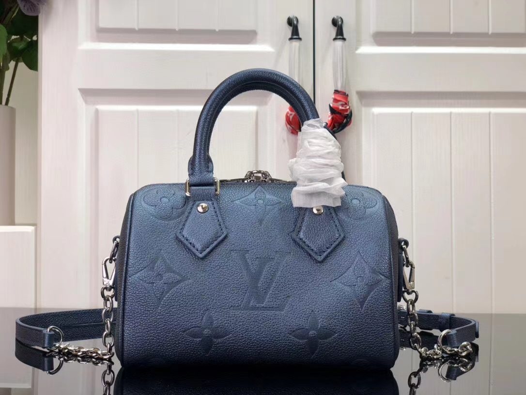 Louis Vuitton SPEEDY BANDOULIERE 20 Monogram Handbag M58958 Navy Nacre 